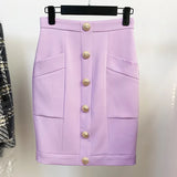STREET Newest 2023 S/S Designer Fashion Women's Lion Buttons Embellished Pockets