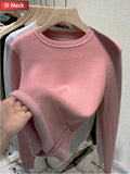For Women Winter Thicken Turtleneck Slim Knit Pullover New Warm Plush Velvet Lined Knitwear Jumper Tops Casual