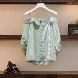 Summer Women Two Piece Set Casual Patchwork Single Breasted Tops + Cowboy Shorts Skirt Tassel Button 2 Piece