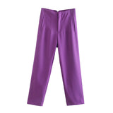 Fongt Workplace Women's Display High Waist Waist Suit Trousers 38 Color Reduced Age And Ankle Pants