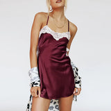 Lace Trim Strap Mini Slip Dress-Outfit