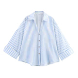 Fongt Summer Linen-Mixed Wide-Sleeved Shirt 2340712300