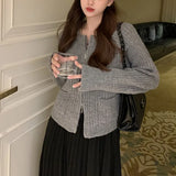 Fongt Temperament Double Zipper Pit Short New Sweater Female Spring Pocket Sweater Loose Inside Jacket Female-Outfit
