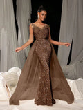 Fongt Ladies' Prom Dress Long Dress Temperament Stylish Elegant Long Lace Party Evening