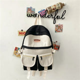 Kawaii Panelled Backpack Fashion Ladies Book Vintage Schoolbag Cute Female Cool Backpack Women Harajuku Student Travel