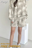 New Tie-Dye Casual Hoodies Two Piece Suits Women Casual Loose Long Sleeve Sweatshirts Spring Autumn Thin Woman
