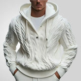 Fongt Men's Knit Dresses Men's Twisted Rope Rope Hooded Sweater 7 Knitted Jacket