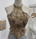 Thai Babes Hanging Neck Slings Slings Tlit Holes Made Old Bare Back Short With Thoracic Tops