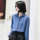 Simplicity Chiffon Shirt and Tops 2021 New Women Solid Colors Casual Long Sleeve Blouse Lady Office OL Shirts