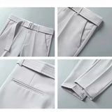 Fongt Trousers Men's Spring And Summer Nine-Point Trousers Men's Business Nine-Point Trousers Casual Is Decorating Straight Pants Men