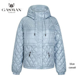 2022 New spring cotton solid short puffer Jacket for women zipper down parka Women autumn clothes hooded down jacket