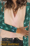 Women Fashion Patchwork Sequins Blouse Shirts 2023 Autumn Casual Long Sleeve Pullover Tops Ladies Elegant Loose Blusa
