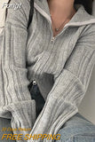 Tops Women Chic Full Sleeve Autumn Winter 2023 New Solid Slim Clothes Office Lady Knitted Cardigans Coats Female