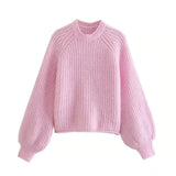 Women's Sweater Autumn Winter Spike Stitch Sewing Sweater Women's O-neck Pullover Fashion Loose
