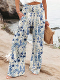 Fongt Spring And Summer New Four Seasons Of Leisure Wide Leg Trousers Print Burst Loose Trousers Women
