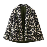 Fongt Women's Fashion New Leopard Print Loose Jacket Lamb Wool Jacket