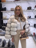 Fongt Fever Imitation Fox Fur Coat Women's Short-Sleeved Fur Coat