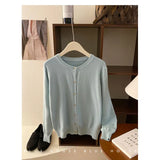 Fongt Style Gentle Retro Small Gold Button Net Version Long-Sleeved Knitted Shirt Women Autumn Collar Soft Glutinous Sweater