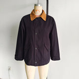 Fongt 2025 New Women's Retro Casual Clip Long-Sleeved Collage Splicing Buckle Jacket Jacket
