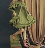 Fongt COS Suit New Long-Sleeved Loose Button-Collar Lace Lantern Sleeve Decoration Lolita