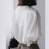 Fongt And Summer 2025 New Loose Thin Sunscreen Striped Cotton Long-Sleeved Shirt In The Long Retro Coat