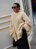 Fongt Wind New Women's Long Languid Languid Collar Long-Sleeved Sweater Casual Knitted Top