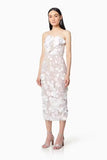 Fongt Spring Dresses Sexy Sleeveless Colorful Three-Dimensional Flowers Embroidered Dress With Broom And
