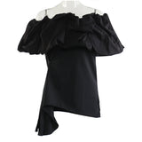 Fongt Spring And Summer Shoulder-To-Shoulder Card Doll Thorny Shape Shirt Shirt Shirt Female 1810