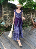 Fongt Xixi 13 Lines 2025 Summer New Elegant Temperament Printing Pure Desire High-Waist Short-Sleeved Dress 88339