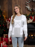 Fongt And Winter New Christmas Sweater Women's Loose Knitted Jersey Square Bow Bump Color Coat