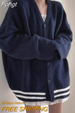 Korean Style Basic Solid Cardigan Sweater Women Preppy Fashion Oversize Long Sleeve Jumper Female Autumn V-neck