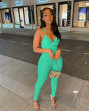 Casual Fitness Rompers Womens Jumpsuit Sleeveless Knit Rib Elastic Bodycon Jumpsuits Backless Workout Overalls for Women-Outfit