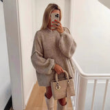 Fongt Women's INS Burst Fashion Loose Casual Knitted Head Sweater