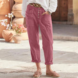 Casual Breasted Cotton Linen Loose