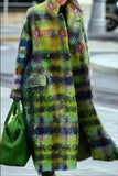 Fongt New 2025 Autumn Women's Long-Sleeved Collar Coat Prints The Long