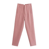 Chic Candy Color Office Professional Mujer Pants Fashion Harajuku All-match Slim High-waist Women's