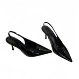 Fongt High-Heeled Shoes Sandals Women 2025 Spring And Summer New Temperament Fine Tip With Skirt Black Single Shoes