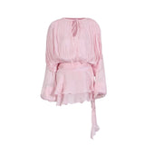 Fongt Temperament Sweet Wind Dress Woman 2025 Spring New Fashion Collar Collar Folds Solid Color Short Skirt