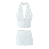 Fongt Homemade New Women's Clothing Hooking Neck Short Vests Small Short Dresses
