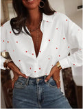 Fongt Full Of Printed Long Sleeve Temperament Thin Shirt