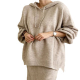 Fongt Chic Autumn And Winter Loose Large-Size Knitted Sweater + Half-Body Dress Two Sets