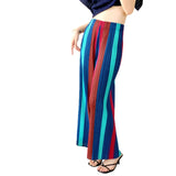 Fongt Folding 2025 Women's Folded Striped Broad Leg Trousers Unique Textured Hanging Style Straight Trousers