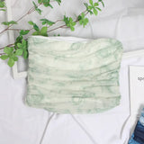 Fongt Cool Hottie Ultra-Short Umbilical Wrap Chest Sleeveless Coat Yarn Folding Tie Dye Chest Tight Waistcoat 8852