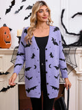 Fongt New Women's Sweater Halloween Bat With Long-Sleeved Cloaked Shirt Jacket