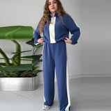 Fongt The Autumn Of 2025, The New Women's Fashion Hit The Color Of The Lazy Wind Casual Knitwear Two Sets