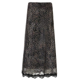 Fongt Vintage Crumbat Splicing Half-Body Skirt Holiday High-Waisted Thin A-Shaped Skirt New Mid-Long Skirt