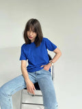 Fongt Cotton Collar Solid Color T-Shirt Girl 2025 Spring And Summer New Hot Cotton Short-Sleeved Top