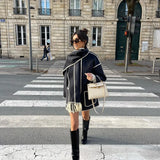 Fongt Women's Clothing 2025 Autumn And Winter New Fashion Wool Coat Thick Loose With Scarf Tid Lady