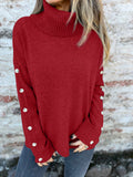 Fongt Women's Sweater In Autumn/Winter 2025 Casual High-Neck Button Sweater Knitted Sweater