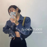 Women Spring Simple All-match Pockets Korean Style Fashion Leisure Casual Comfortable Elegant Long Sleeve Students